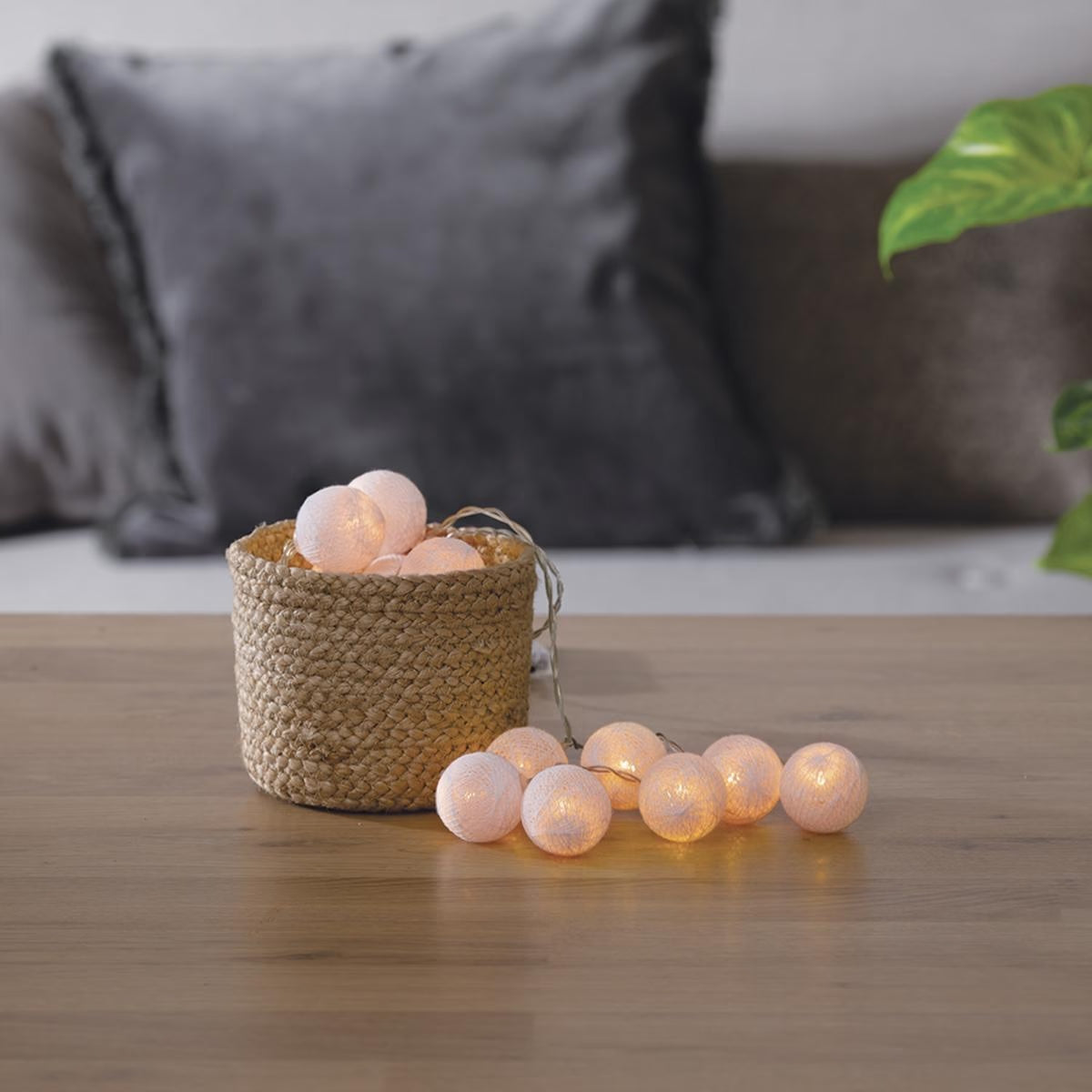 GUIRLANDE LUMINEUSES 20 BOULES DE COTON - DÉCO CHAMBRE ENFANT
