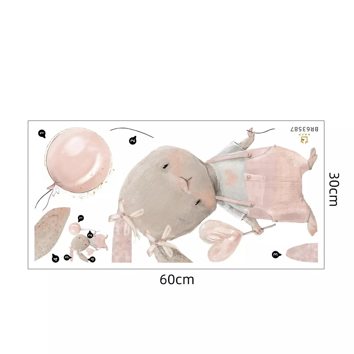 STICKER MURAL LAPINOU-PLUSIEURS MODÈLES