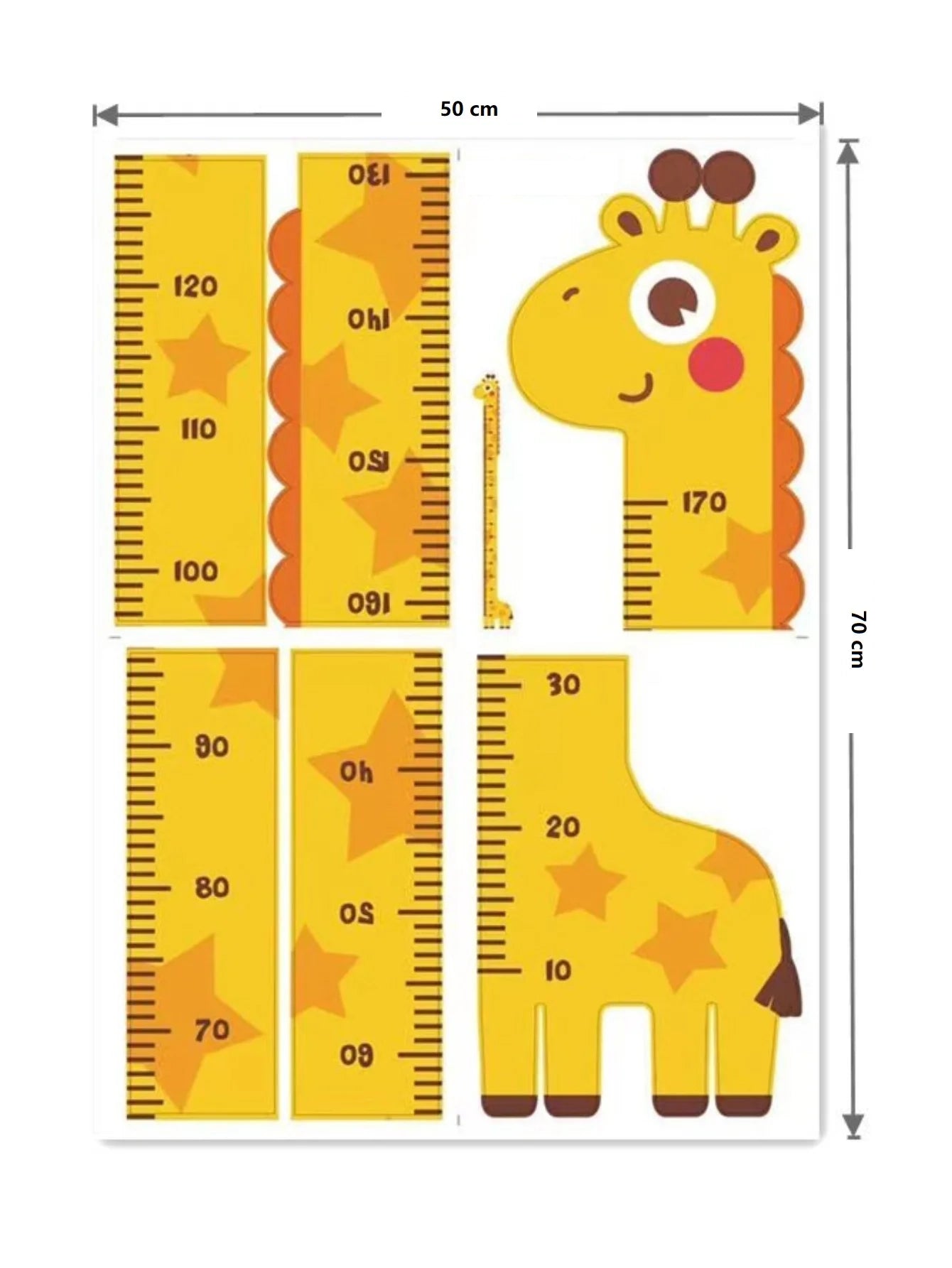 Sticker Toise Girafe-Licorne-Dinosaure