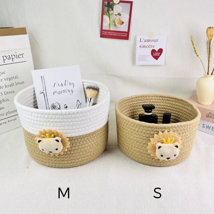 PANIER DE RANGEMENT EN COTON POUR ENFANTS - LION