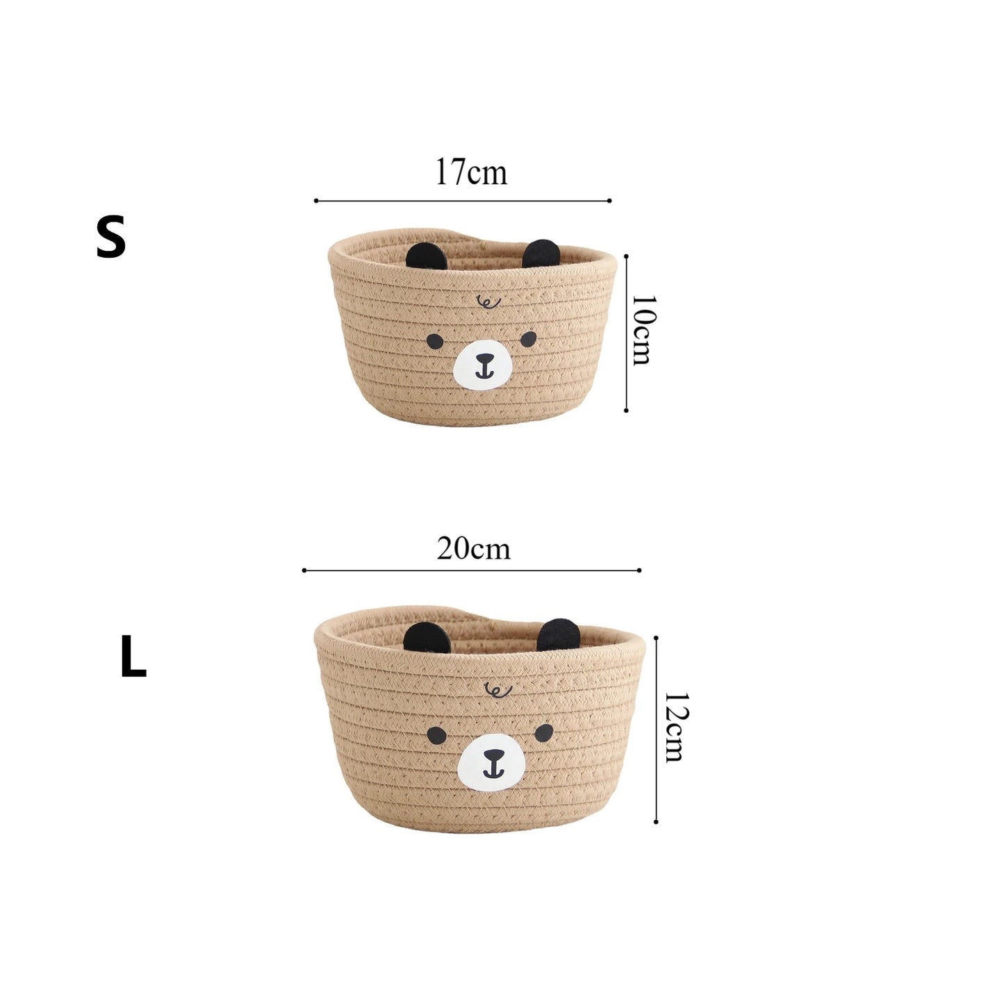 PANIER DE RANGEMENT OURSON POUR CHAMBRE D'ENFANT