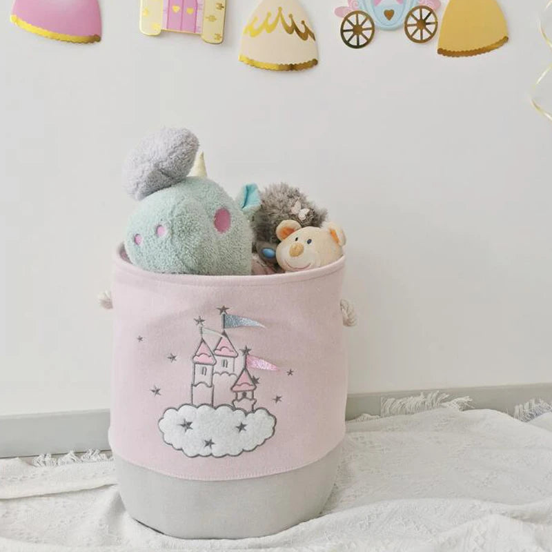 GRAND PANIER DE RANGEMENT CHÂTEAU DE PRINCESSE