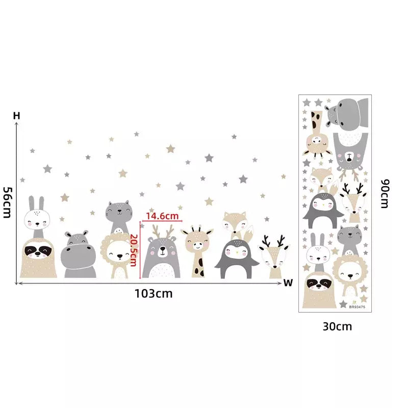 STICKER MURAL ANIMAUX STYLE BOHÈME