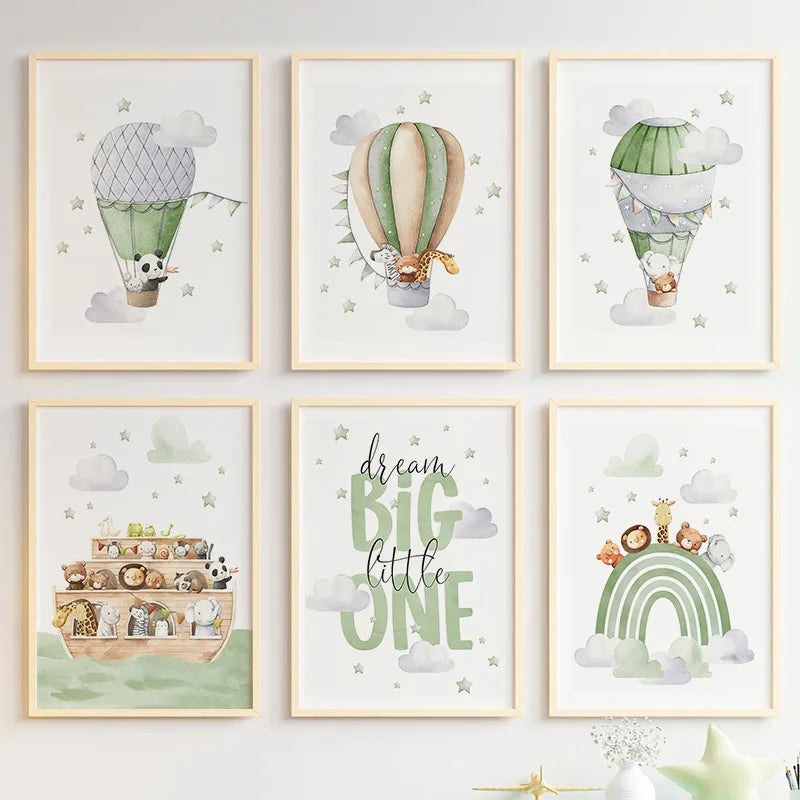 AFFICHE MURALE EN TOILE DE COTON BOHÈME-COLLECTION AVENTURE ANIMALIÈRE