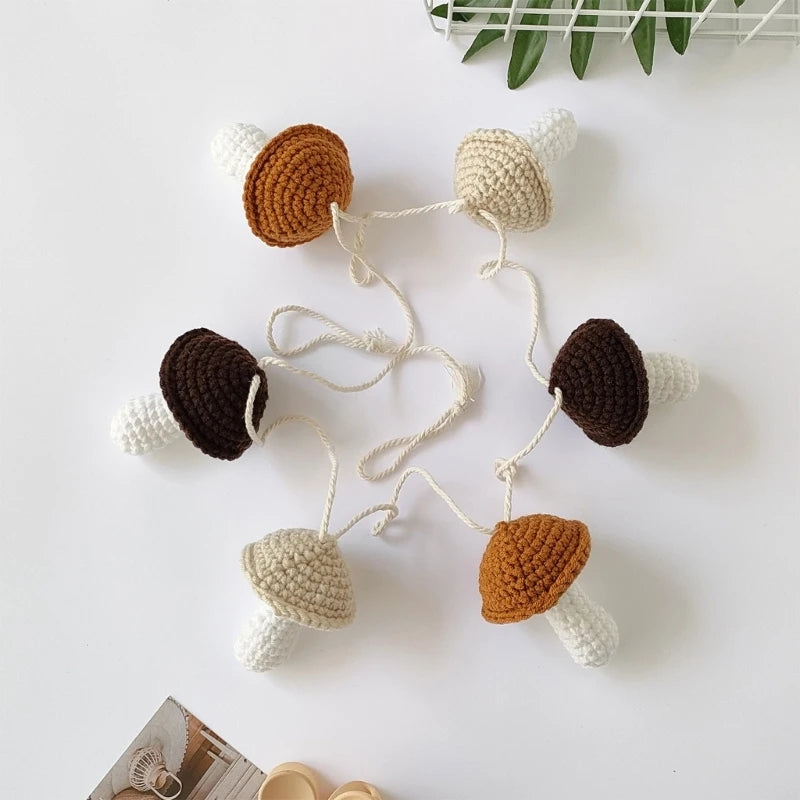 GUIRLANDE CHAMPIGNON EN CROCHET-DÉCORATION BOHÈME POUR CHAMBRE D'ENFANT