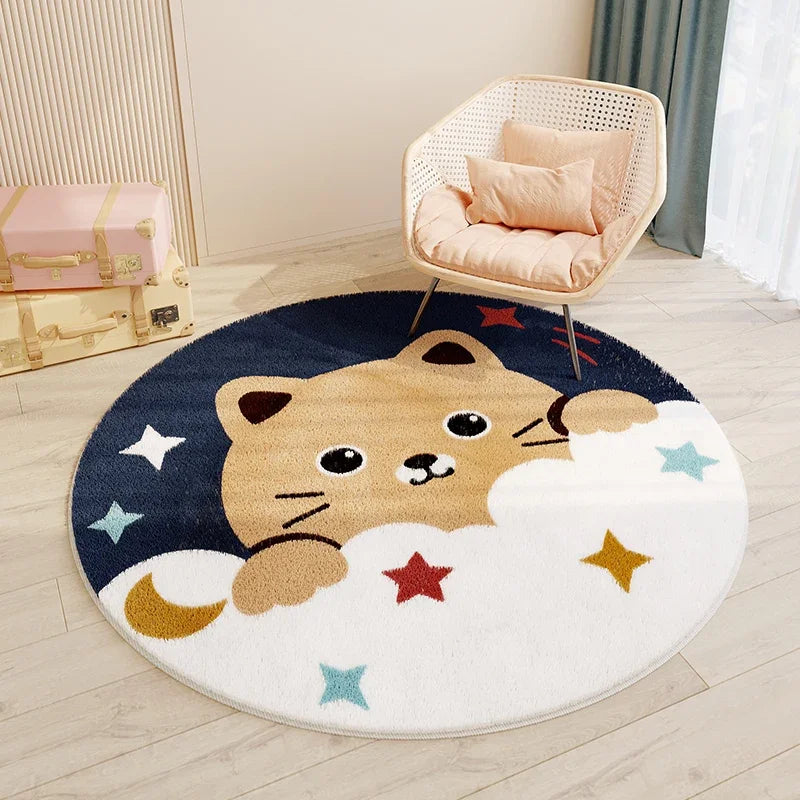 TAPIS MOELLEUX CHAT POUR CHAMBRE D'ENFANT