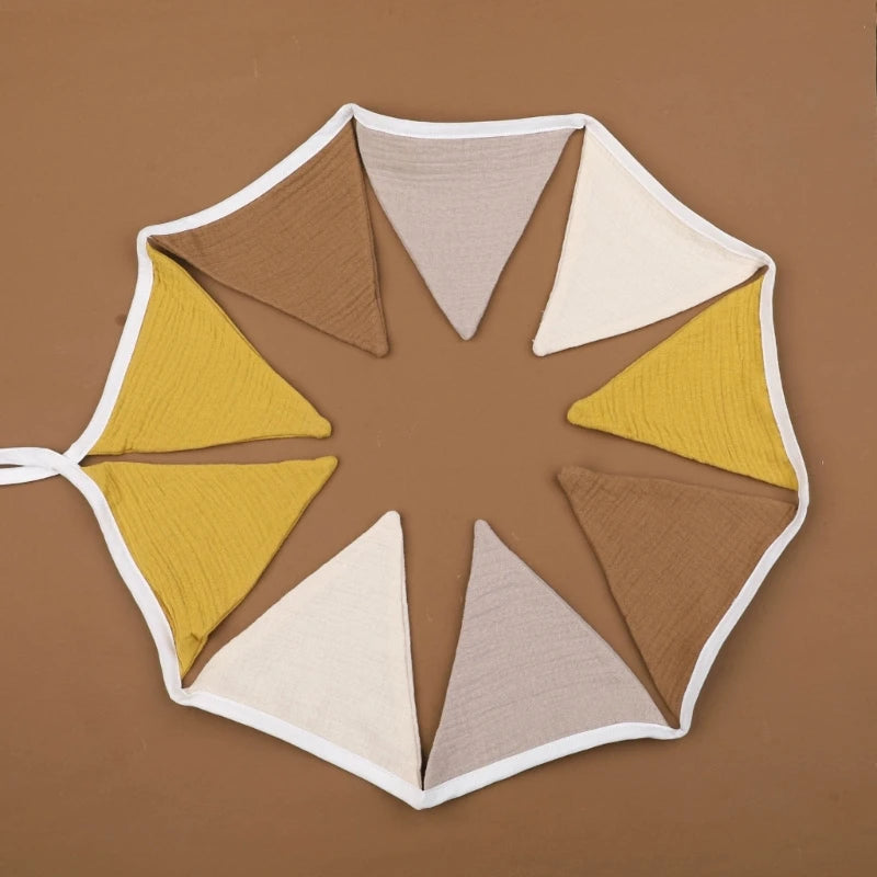 GUIRLANDE FANIONS EN TISSU-DÈCORATION BOHÈME POUR FÊTES ET CHAMBRES D'ENFANTS