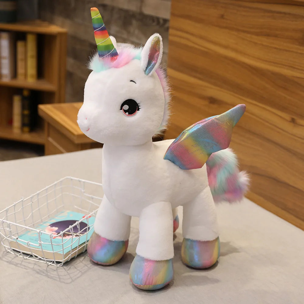 PELUCHE LICORNE GÉANTE ROSE&ARC-EN-CIEL -DOUDOU FÉÉRIQUE ULTRA DOUX