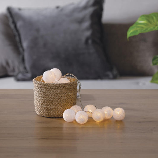 GUIRLANDE LUMINEUSES 20 BOULES DE COTON - DÉCO CHAMBRE ENFANT
