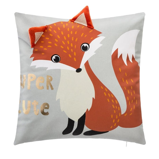 COUSSIN DÉCO ENFANT RENARD-COTON DOUX & DÉHOUSSABLE 40X40 CM