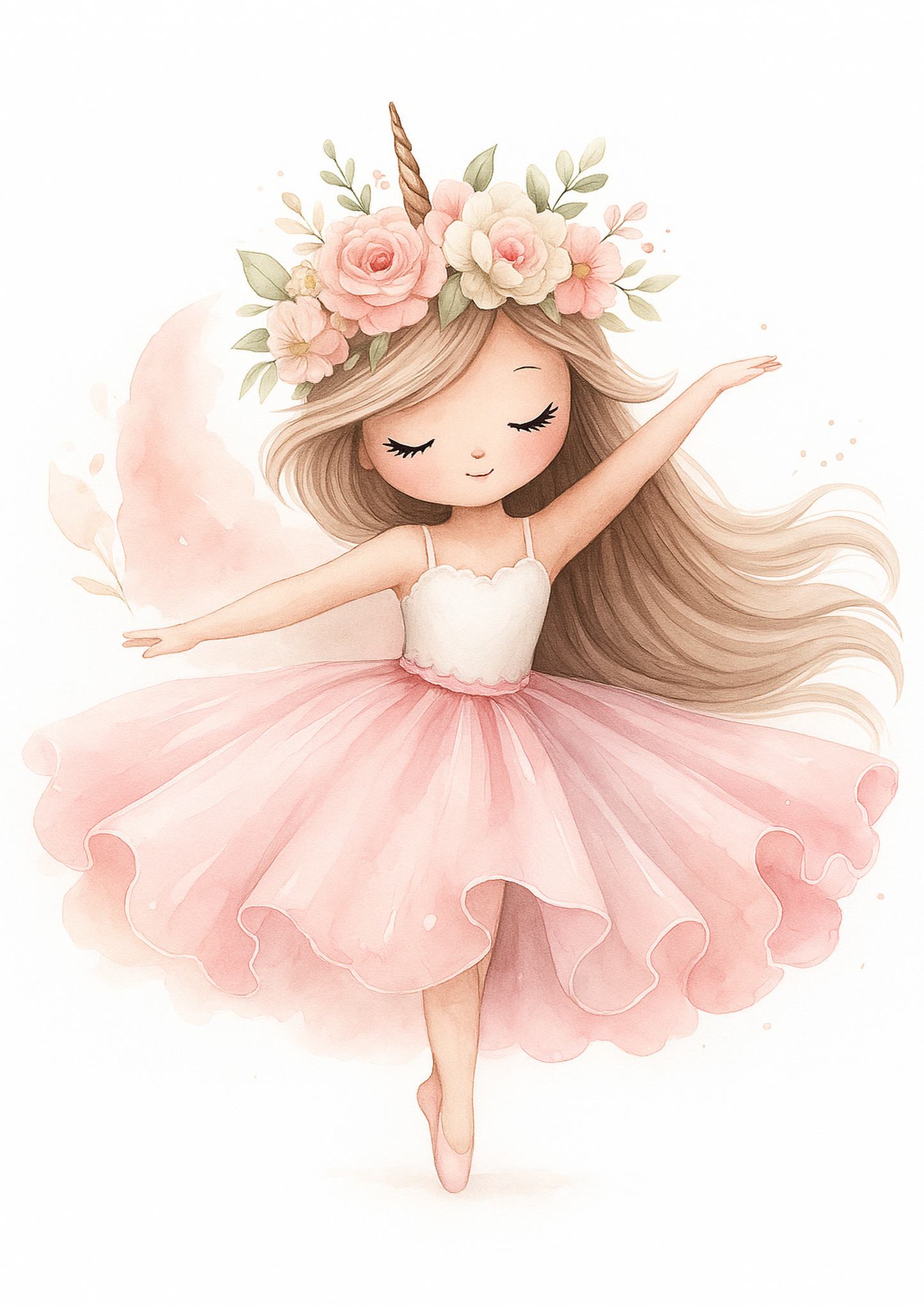 LOT DE 3 AFFICHES DÉCORATIVES BALLERINES-LICORNE - DÉCORATION CHAMBRE ENFANT