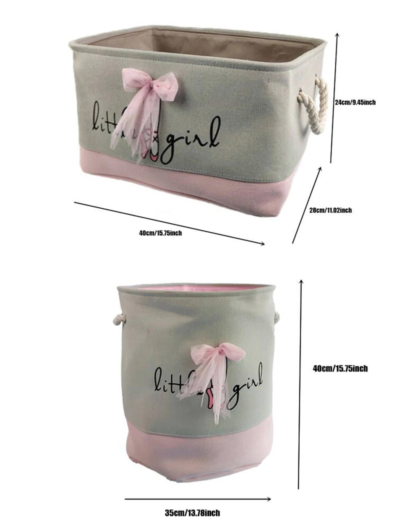 PANIER DE RANGEMENT ROSE LITTLE GIRL