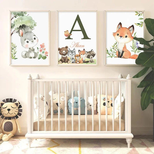 AFFICHE MURALE PERSONNALISABLE ANIMAUX DE LA FORET