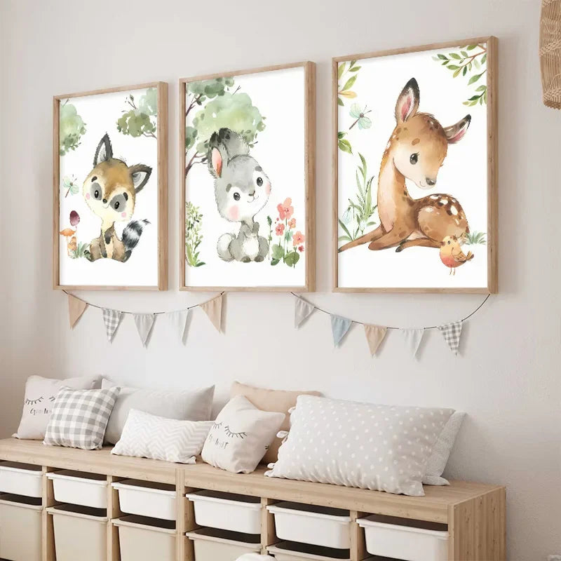 AFFICHE MURALE PERSONNALISABLE ANIMAUX DE LA FORET