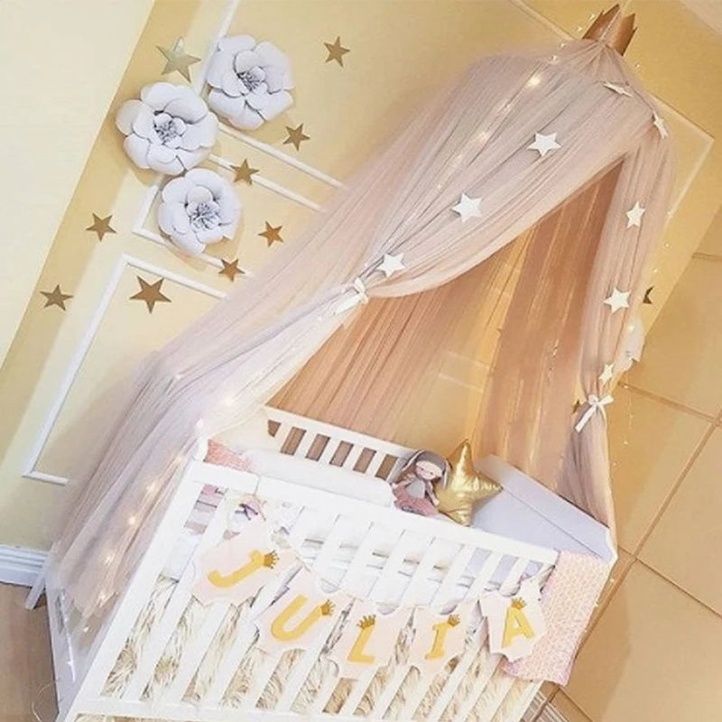 CIEL DE LIT EN TULLE AVEC DECORATION ÉTOILÉE POUR LIT ENFANT OU TENTE DE JEU-PLUSIEURS COLORIS