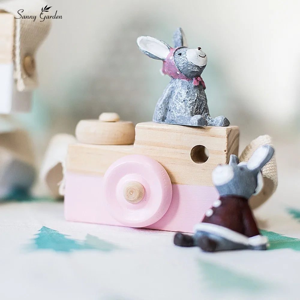 MINI APPAREIL PHOTO EN BOIS-DÉCORATION POUR CHAMBRE D'ENFANT