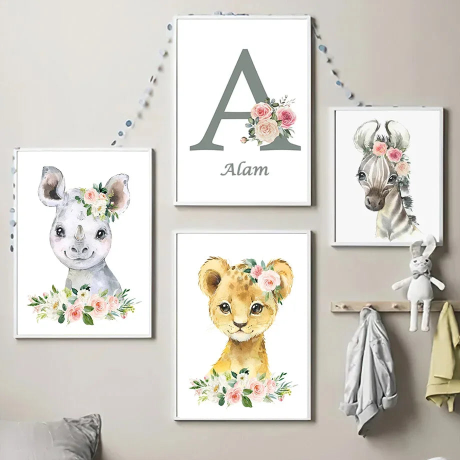 AFFICHE MURALE PERSONNALISABLE ANIMAUX DE LA SAVANE