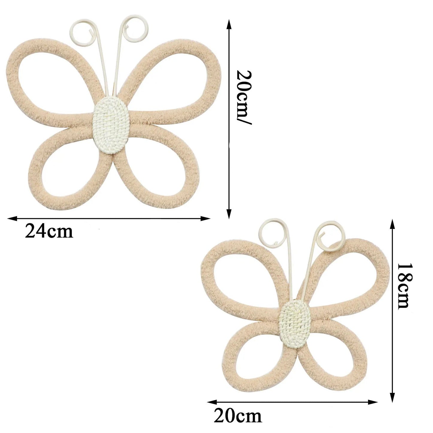 LOT DE 2 DÉCORATIONS MURALES EN FORME DE PAPILLON