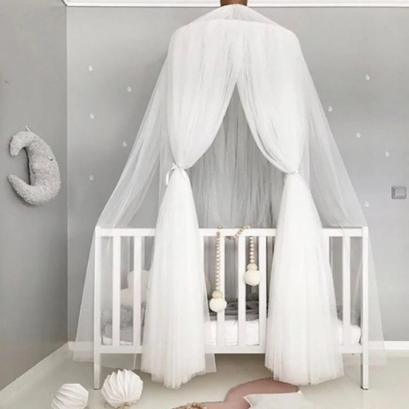 CIEL DE LIT EN TULLE AVEC DECORATION ÉTOILÉE POUR LIT ENFANT OU TENTE DE JEU-PLUSIEURS COLORIS