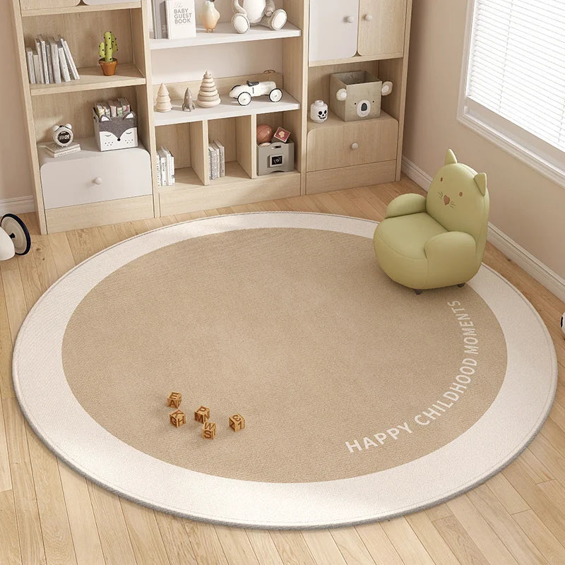 TAPIS ENFANT ROND " HAPPY CHILDHOOD MOMENTS"