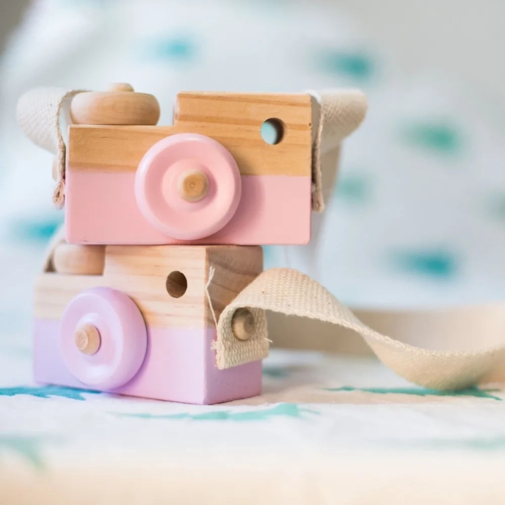 MINI APPAREIL PHOTO EN BOIS-DÉCORATION POUR CHAMBRE D'ENFANT