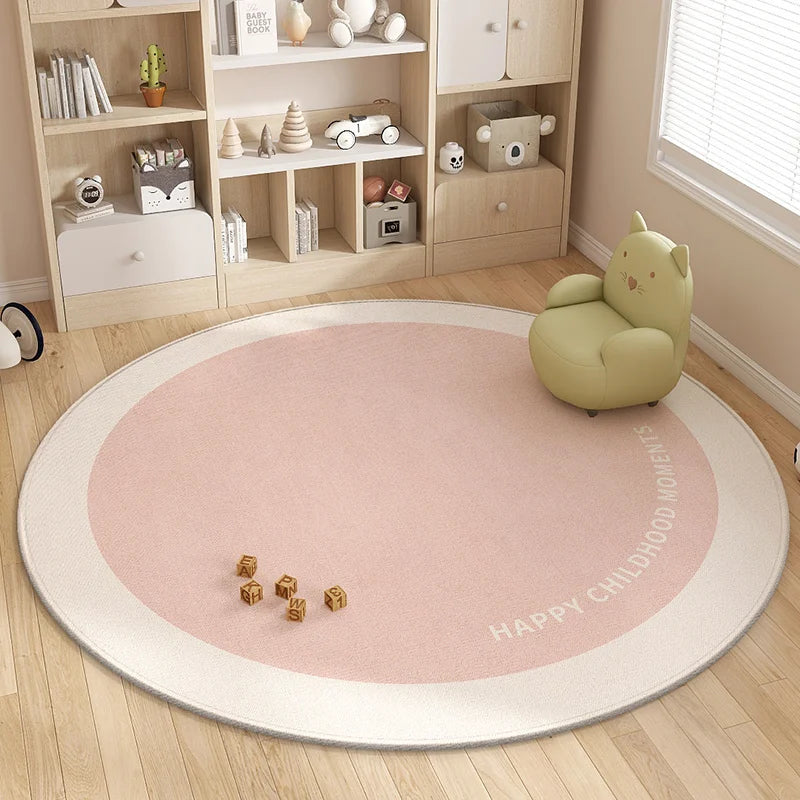 TAPIS ENFANT ROND " HAPPY CHILDHOOD MOMENTS"