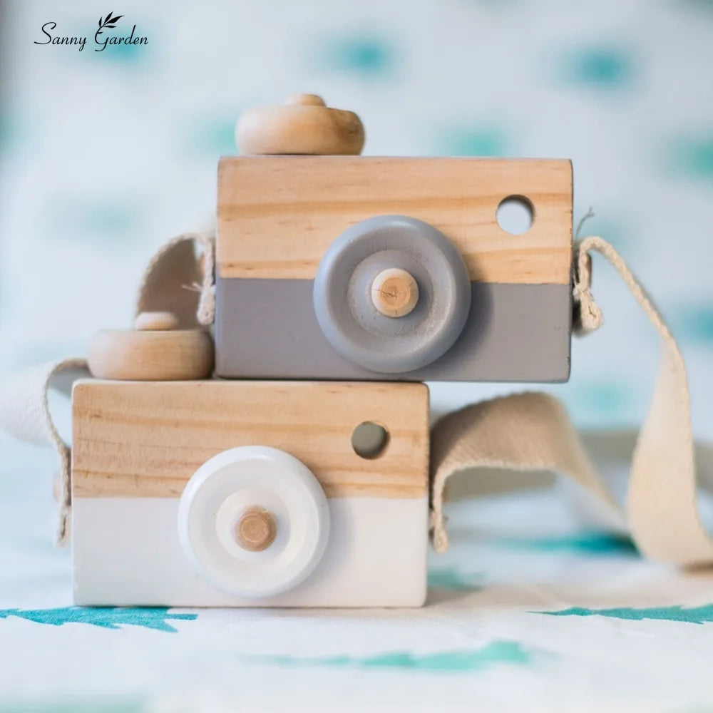 MINI APPAREIL PHOTO EN BOIS-DÉCORATION POUR CHAMBRE D'ENFANT