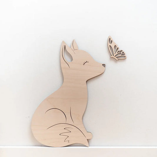 DÉCORATION MURALE EN BOIS-OURS-LION-RENARD-LAPIN POUR CHAMBRE ENFANT