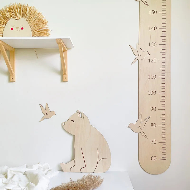DÉCORATION MURALE EN BOIS-OURS-LION-RENARD-LAPIN POUR CHAMBRE ENFANT