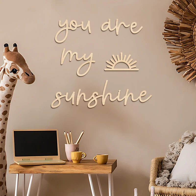 DÉCORATION MURALE EN BOIS- "YOU ARE MY SUNSHINE"