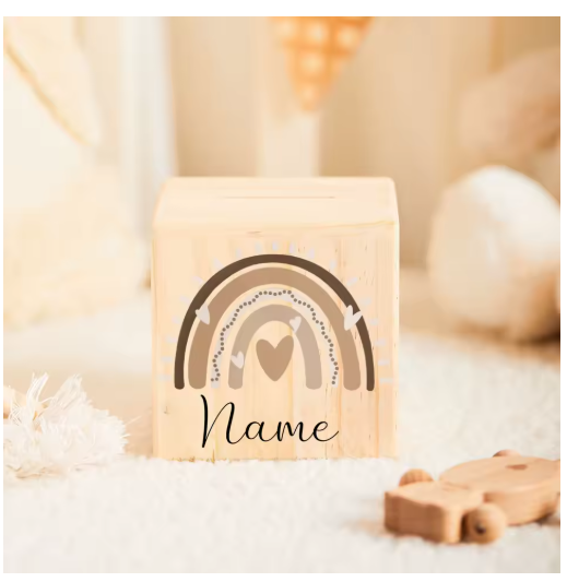 TIRELIRE EN BOIS PERSONNALISÉE